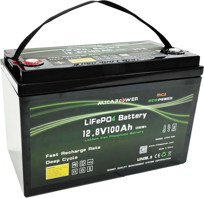 Mica Litiumbatteri PRO m/Bluetooth og varme 12,8V BMS