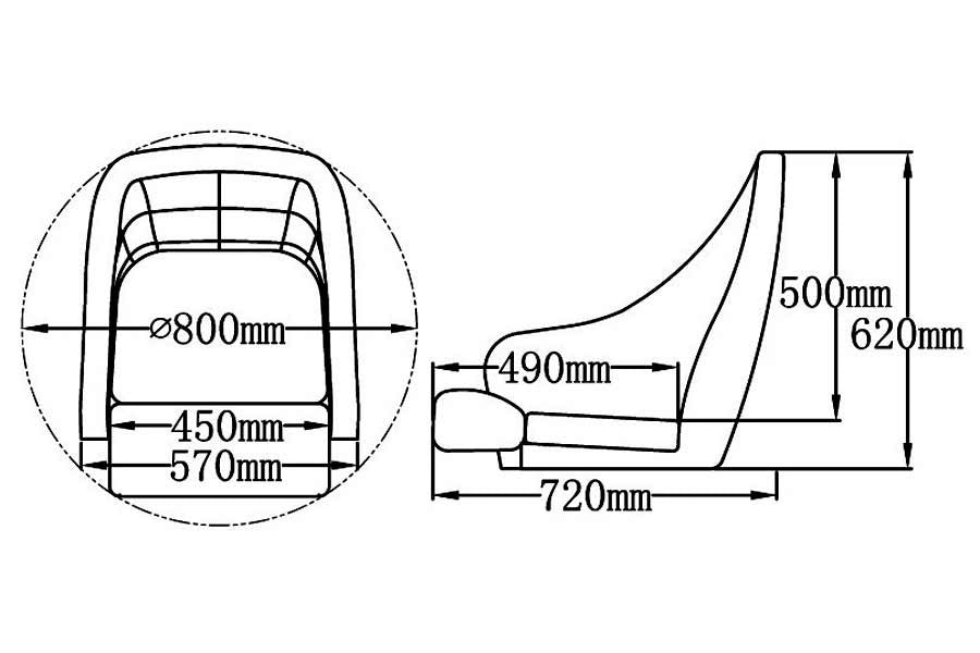 Båtstol SD51 flip-up