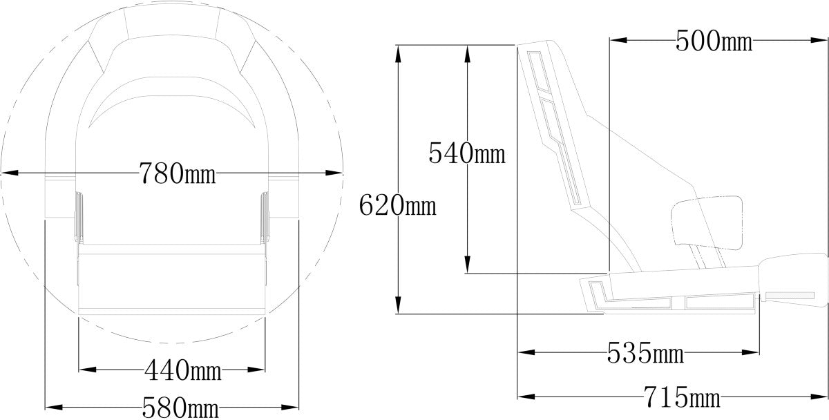 Båtstol M56R flip up