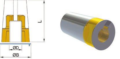 Komplett propellmutter med låseskive
