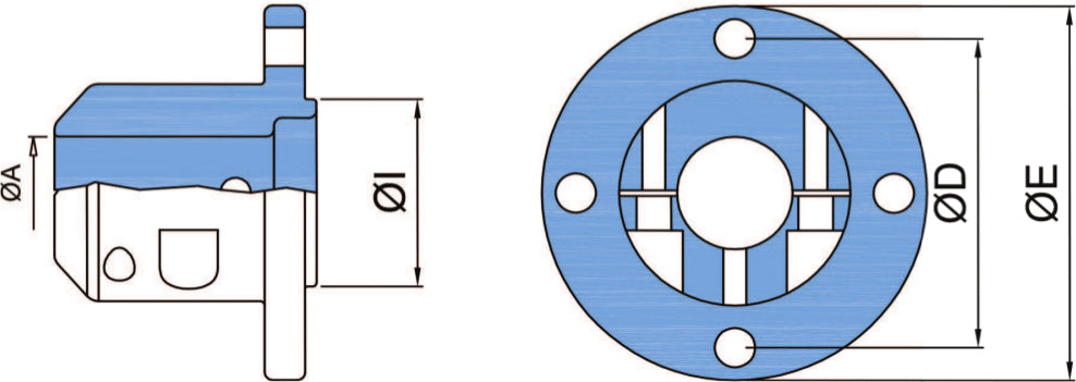 Standard klemflens for propeller aksel