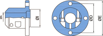 Standard klemflens for propeller aksel
