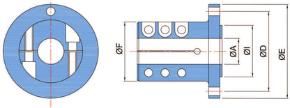 Standard klemflens for propeller aksel