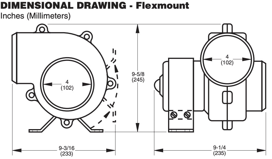 Jabsco Continious Duty Blower utsugingsvifte 4"