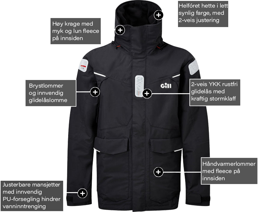 Gill OS25 Offshore seiljakke herre sort