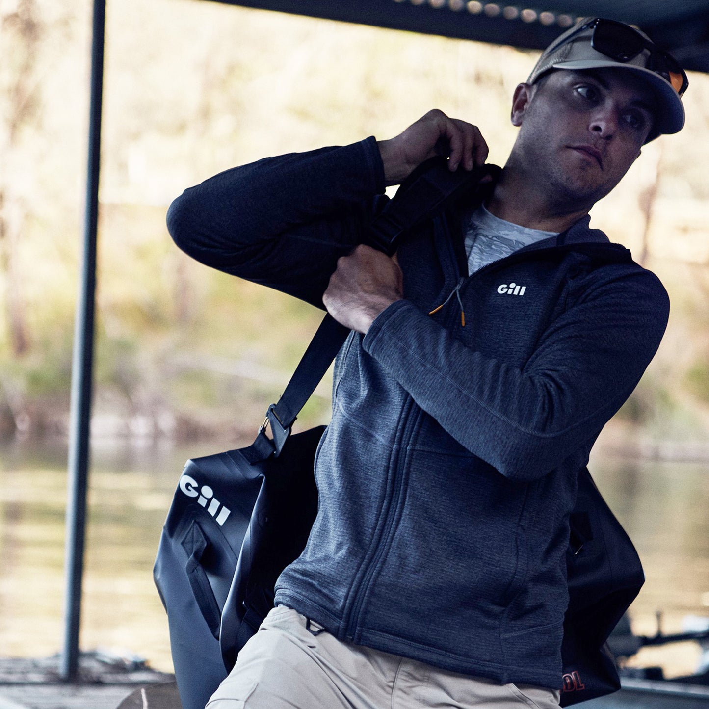 Gill Dart Hoodie fleecejakke herre grå